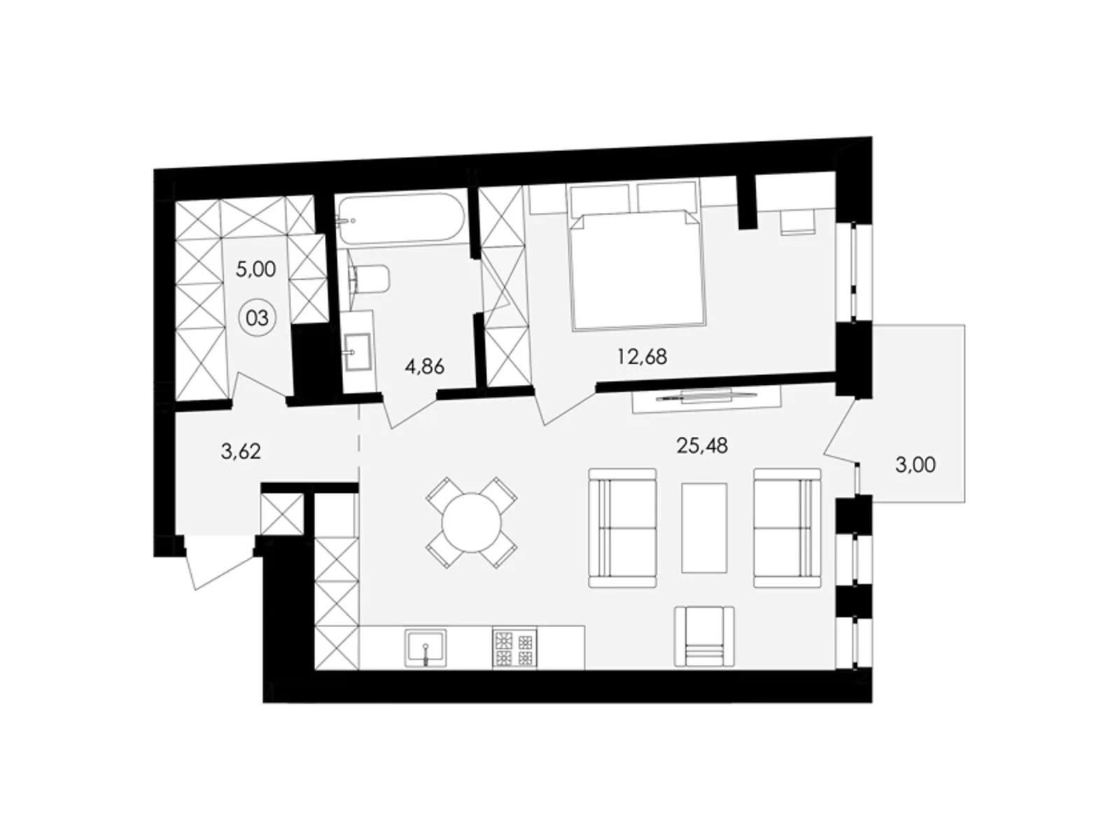 Продается 1-комнатная квартира 53.45 кв. м в Львове, цена: 115500 $ - фото 1