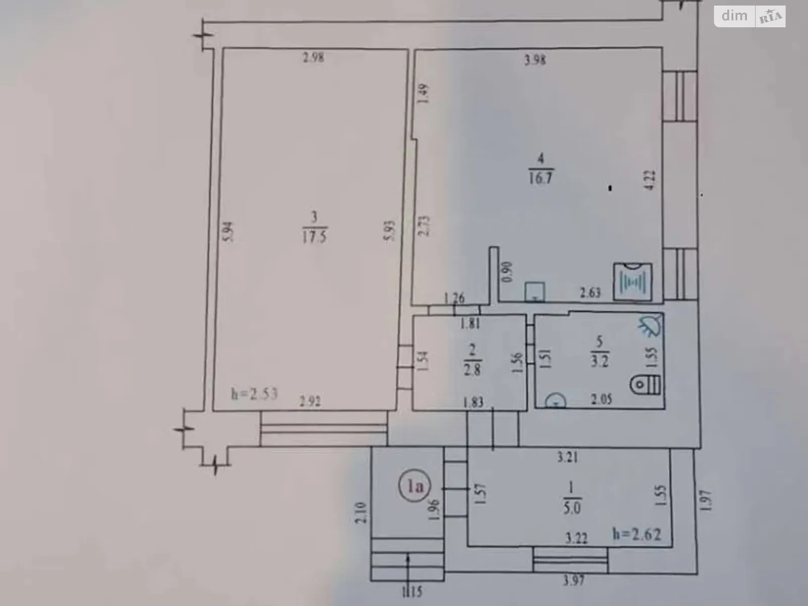 Продается 1-комнатная квартира 45.2 кв. м в Полтаве, пер. Шевченко, 11 - фото 1