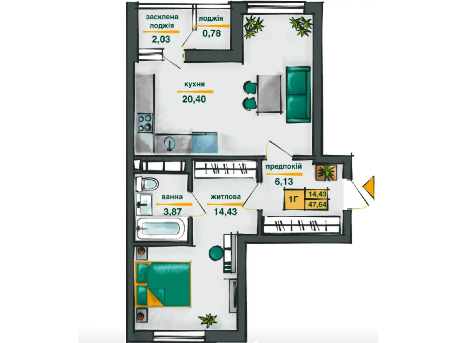 Продается 1-комнатная квартира 49 кв. м в Киеве, ул. Ивана Выговского(Маршала Гречко), 10Б - фото 1