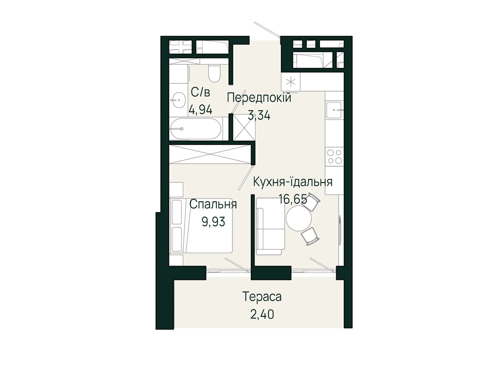 Продається 1-кімнатна квартира 37.26 кв. м у Сокільниках, вул. Героїв Крут - фото 1