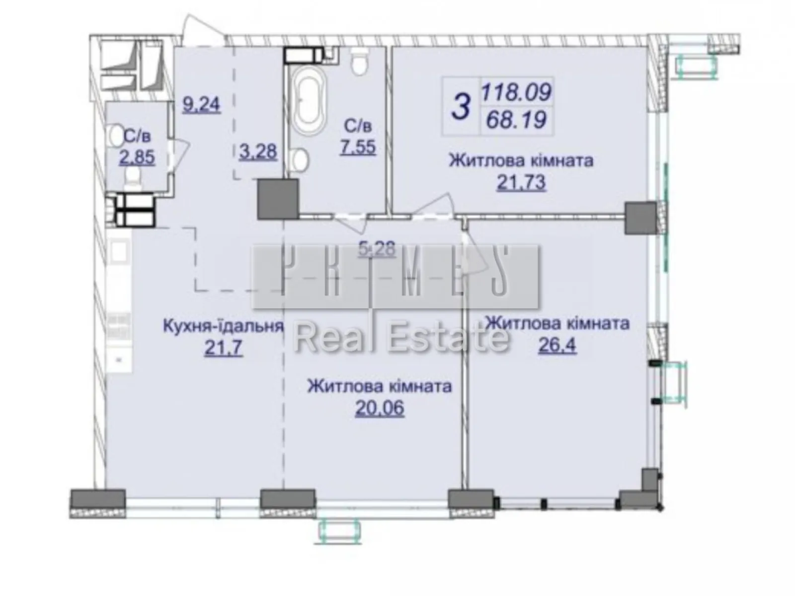 Продается 3-комнатная квартира 108 кв. м в Киеве, ул. Андрея Верхогляда(Драгомирова), 1-20А - фото 1