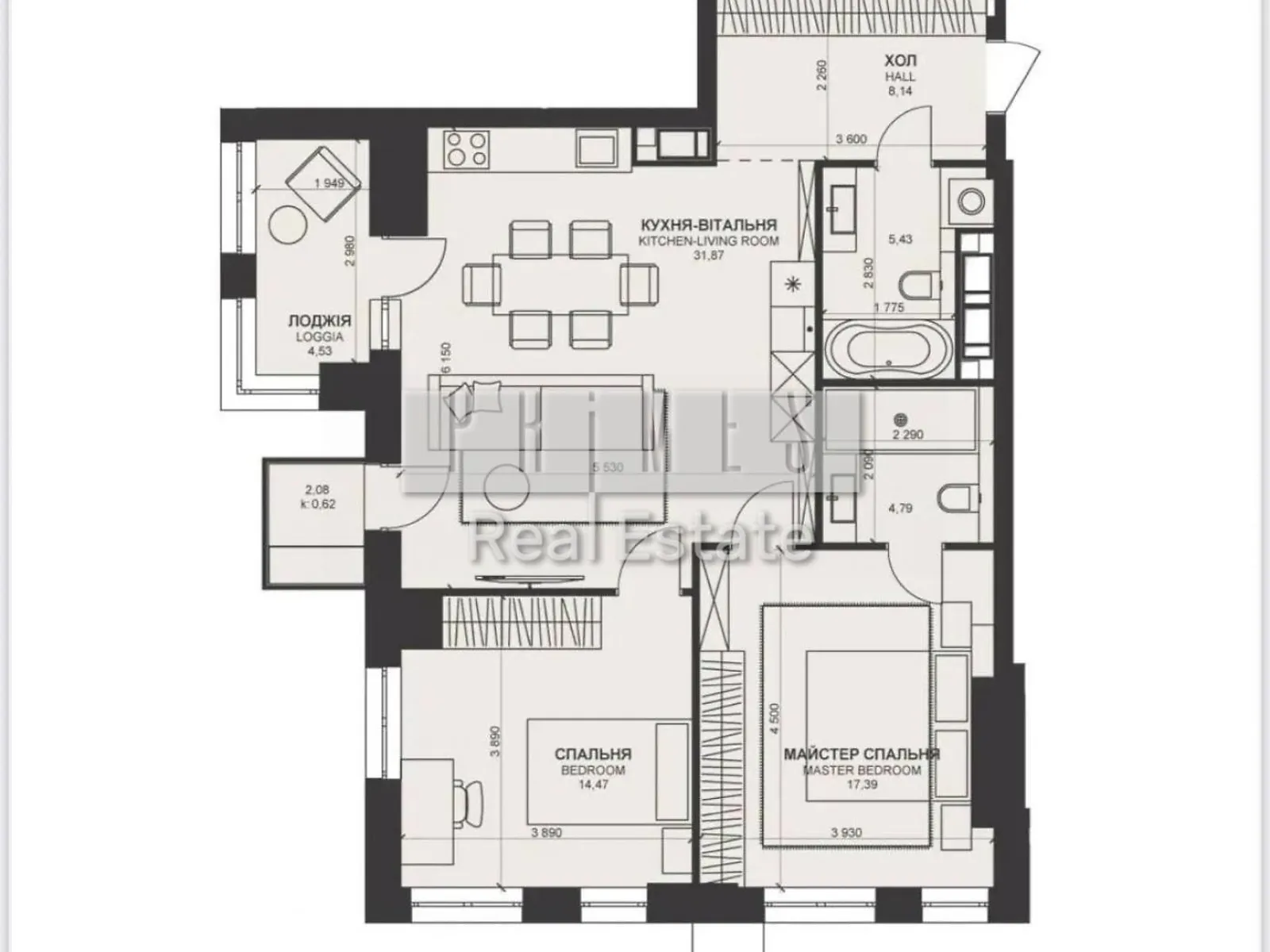 Продается 2-комнатная квартира 89 кв. м в Киеве, ул. Василия Тютюнника, 39 - фото 1