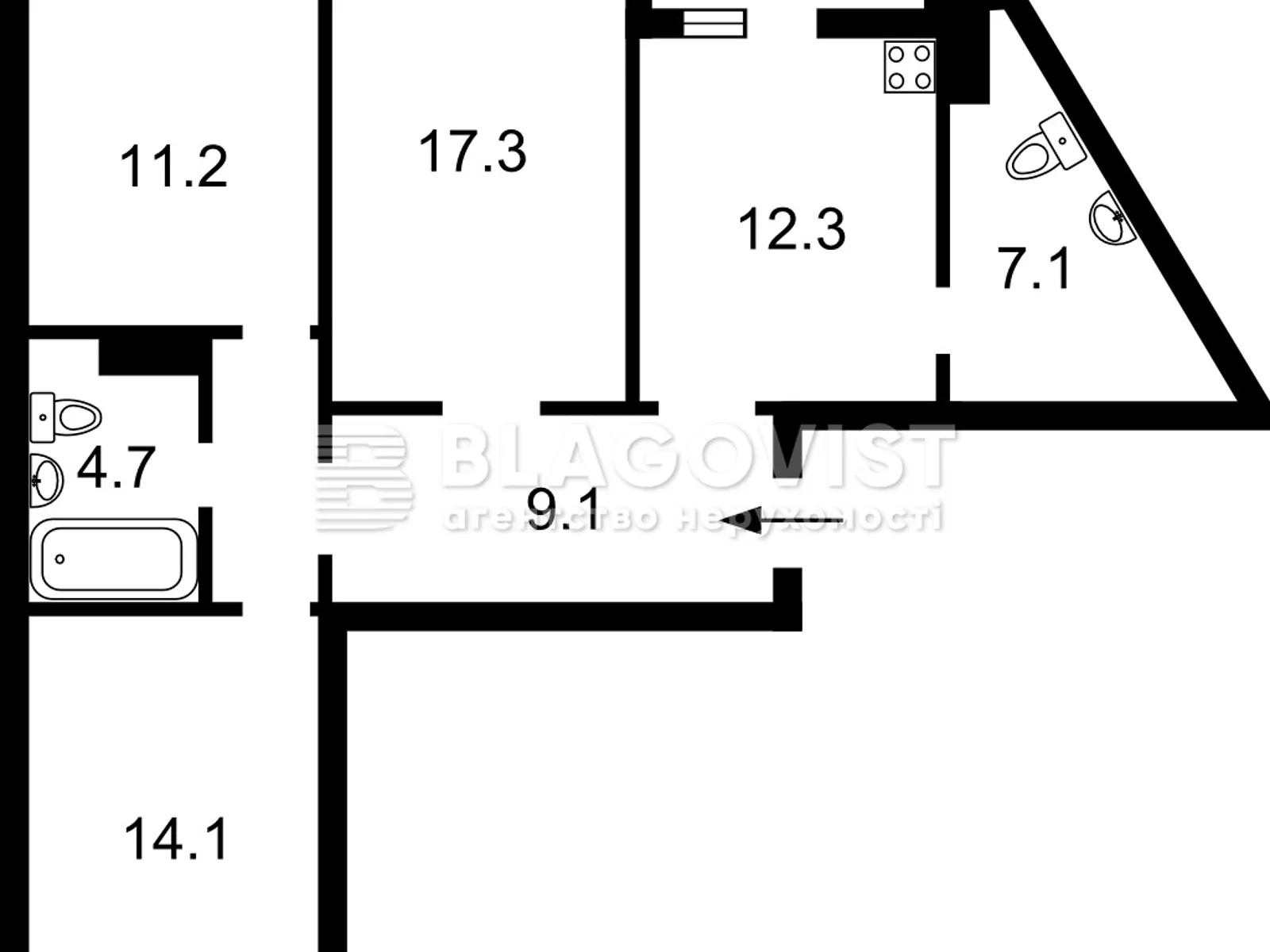 Продается 3-комнатная квартира 82 кв. м в Киеве, ул. Самойло Кошки(Маршала Конева), 5Б - фото 1