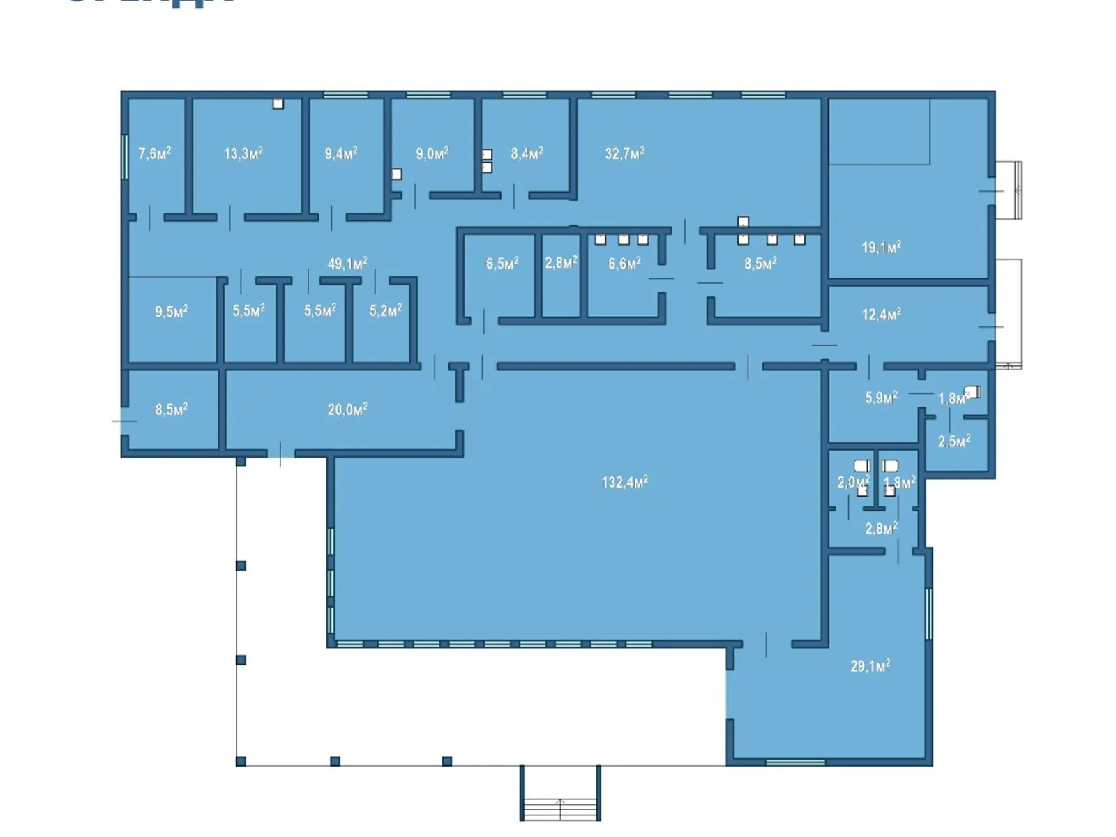 Сдается в аренду помещения свободного назначения 417.7 кв. м в 1-этажном здании, цена: 30000 грн - фото 1