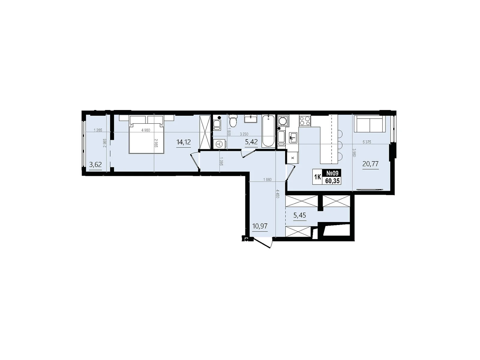 Продается 1-комнатная квартира 60.35 кв. м в Винниках, ул. Лесная, 27Г - фото 1