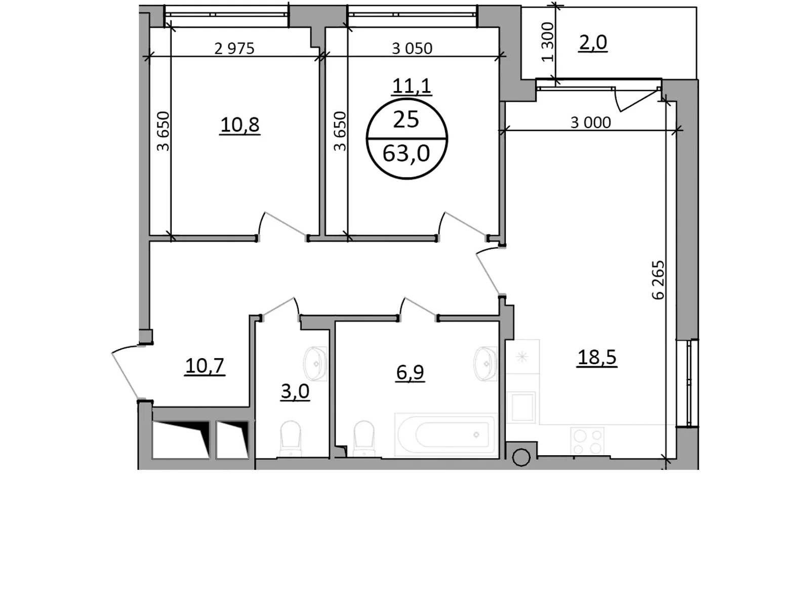 Продається 2-кімнатна квартира 63 кв. м у Брюховичах, вул. Львівська, 92 - фото 1