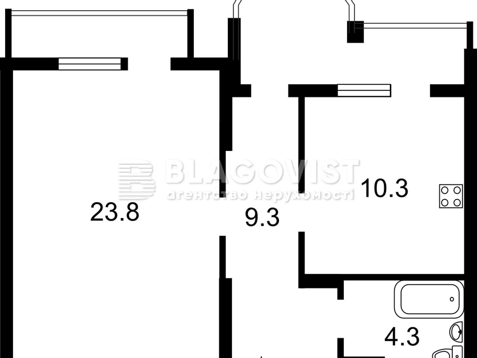 Продается 1-комнатная квартира 51 кв. м в Киеве, ул. Отдыха, 10 - фото 1