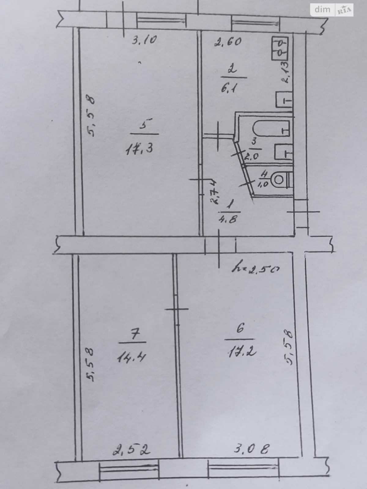 Продается 3-комнатная квартира 63.4 кв. м в, цена: 29500 $ - фото 1