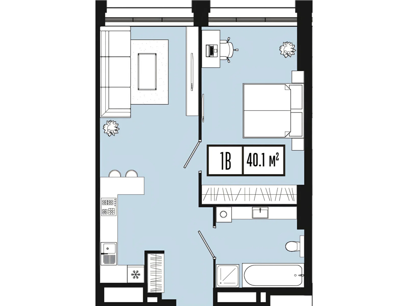 Продается 1-комнатная квартира 40.1 кв. м в Днепре, ул. 3-ї Штурмової Бригади(6-й стрелковой дивизии), 29 - фото 1