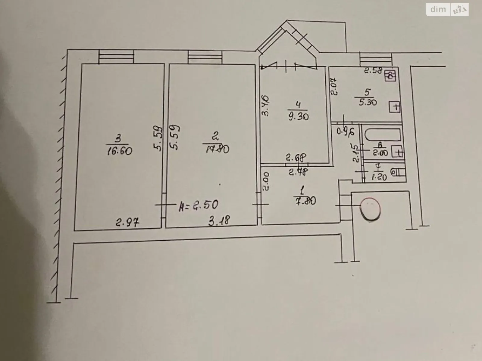 Продается 3-комнатная квартира 61.4 кв. м в Полтаве, ул. Матросова, 4 - фото 1