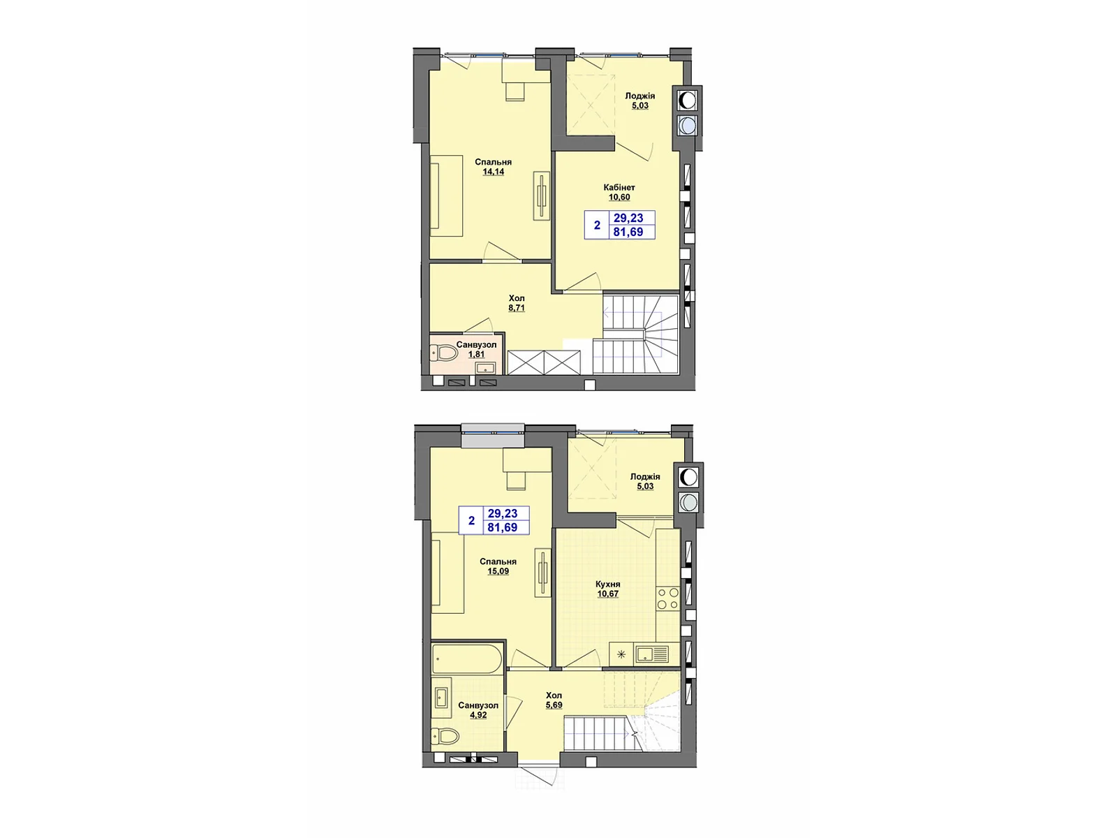 Продается 2-комнатная квартира 81.69 кв. м в Хмельницком, Старокостянтиновское шоссе, 5/5 - фото 1