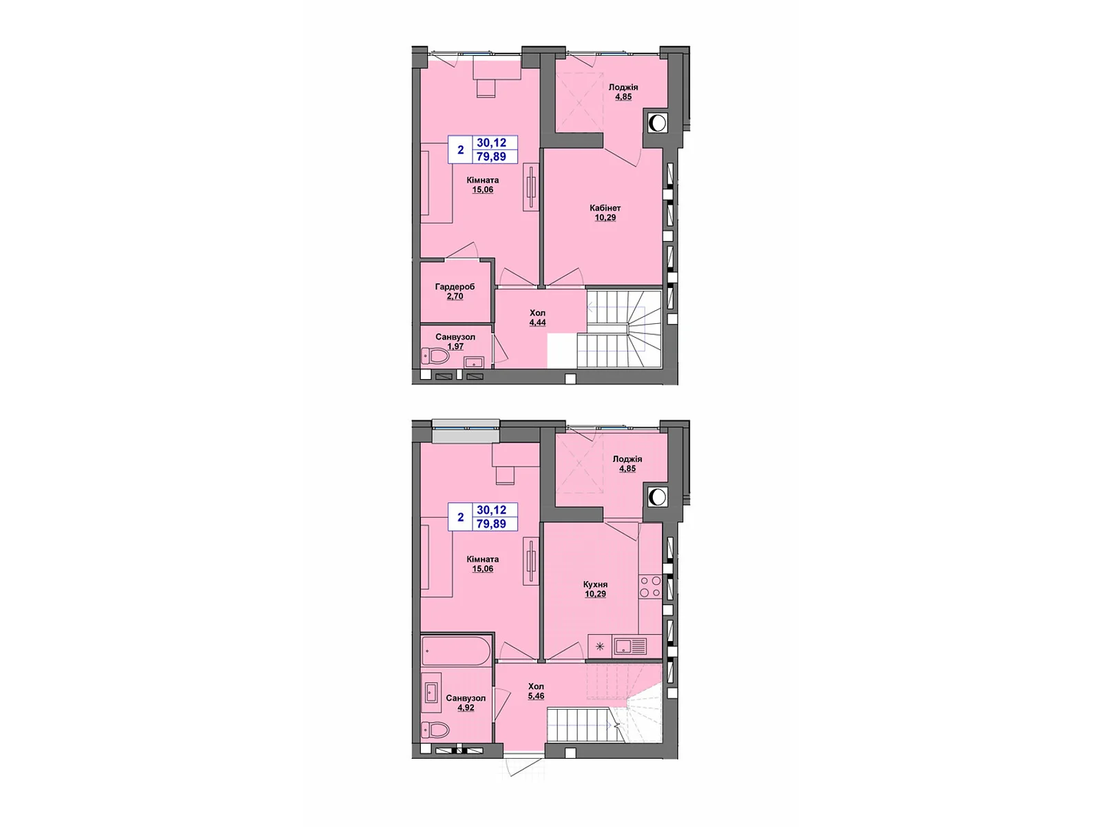 Продается 2-комнатная квартира 79.89 кв. м в Хмельницком, Старокостянтиновское шоссе, 5/5 - фото 1