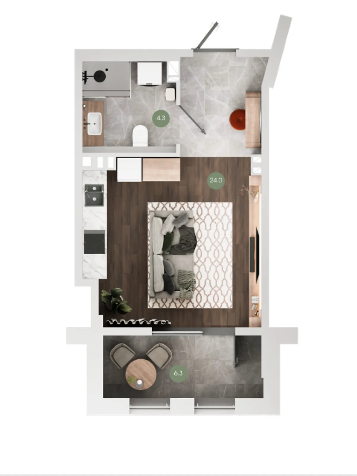 Продається 1-кімнатна квартира 33.4 кв. м у Одесі, цена: 25500 $ - фото 1