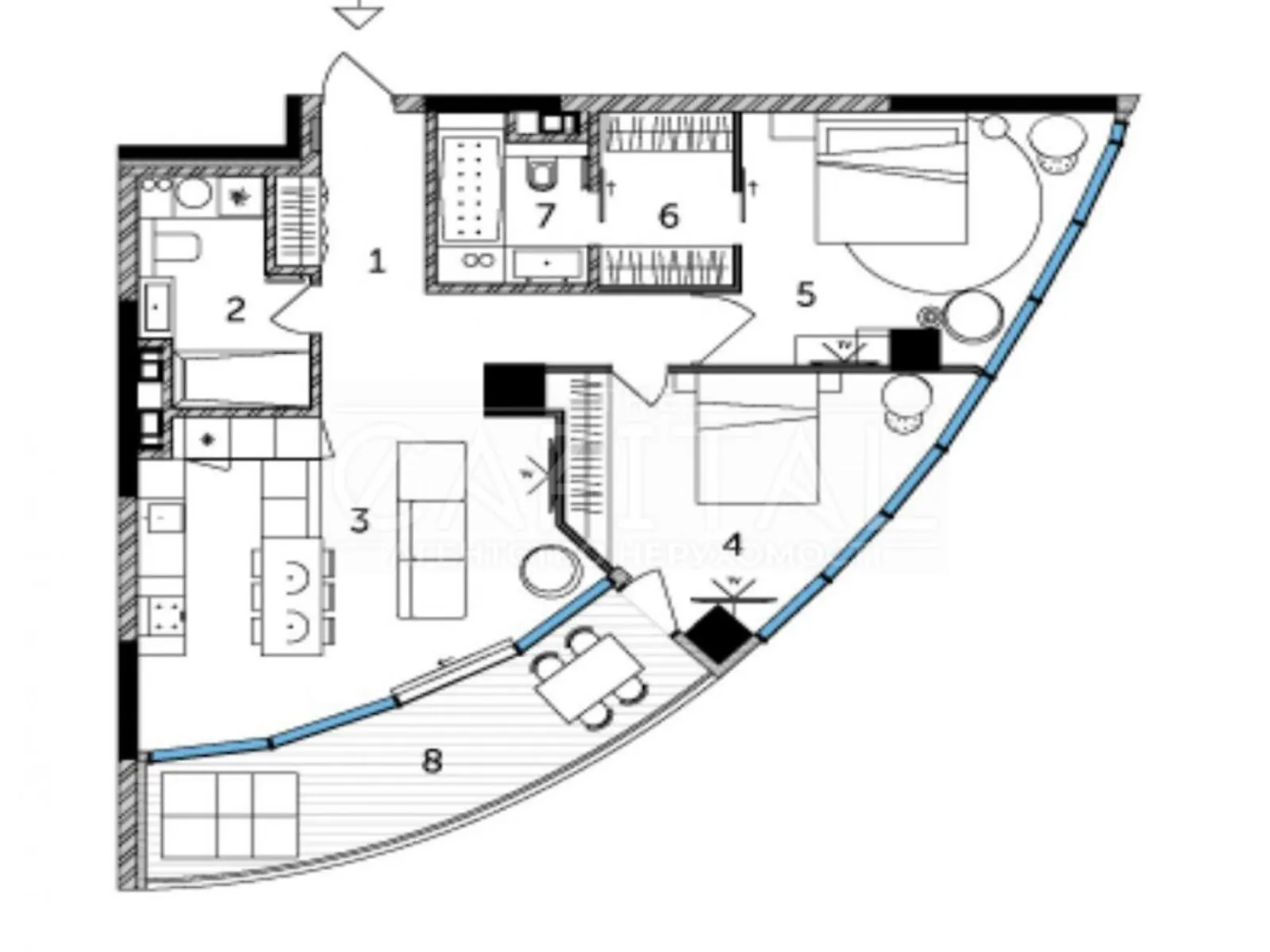 Продається 2-кімнатна квартира 92 кв. м у Києві, вул. Іоанна Павла II(Патріса Лумумби), 12 - фото 1