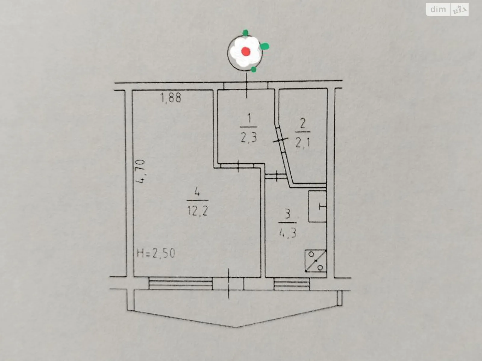 Продается 1-комнатная квартира 23.5 кв. м в Киеве, ул. Гетьмана Вадима, 24/9 - фото 1