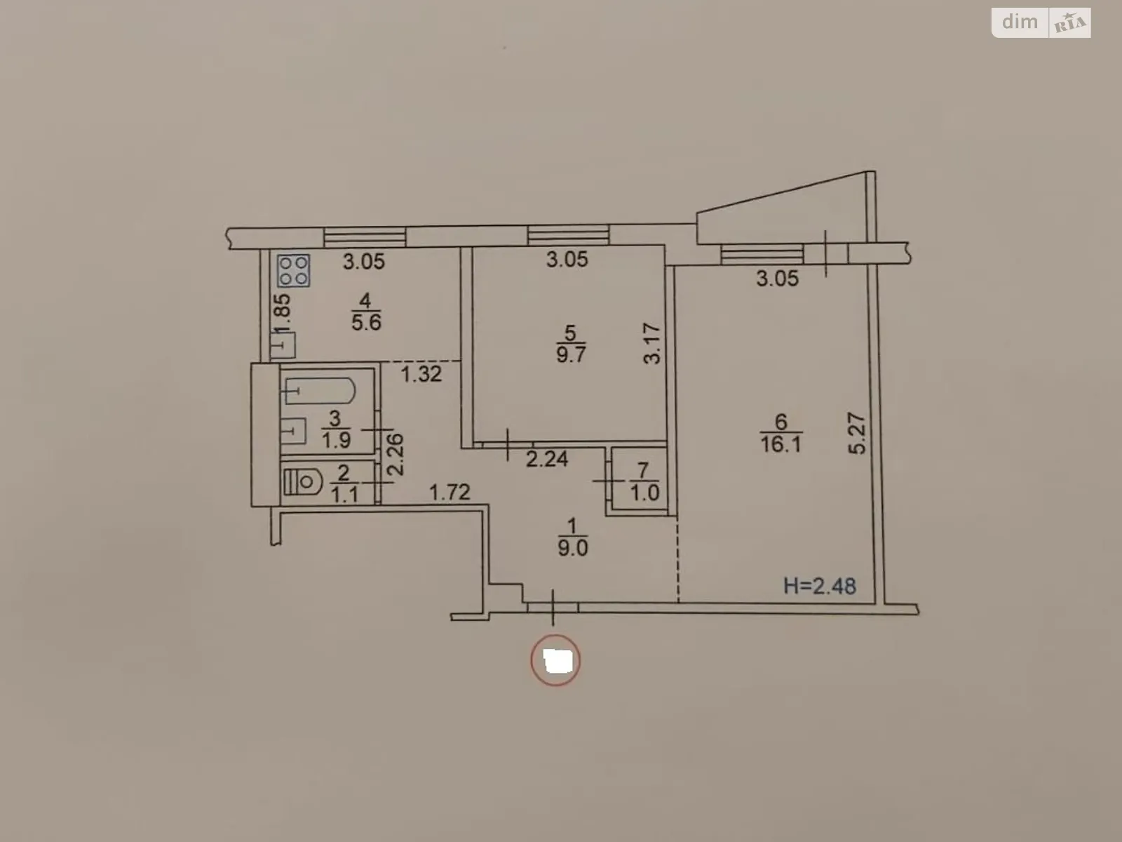 Продається 2-кімнатна квартира 46.2 кв. м у Харкові, вул. Валентинівська, 7 - фото 1