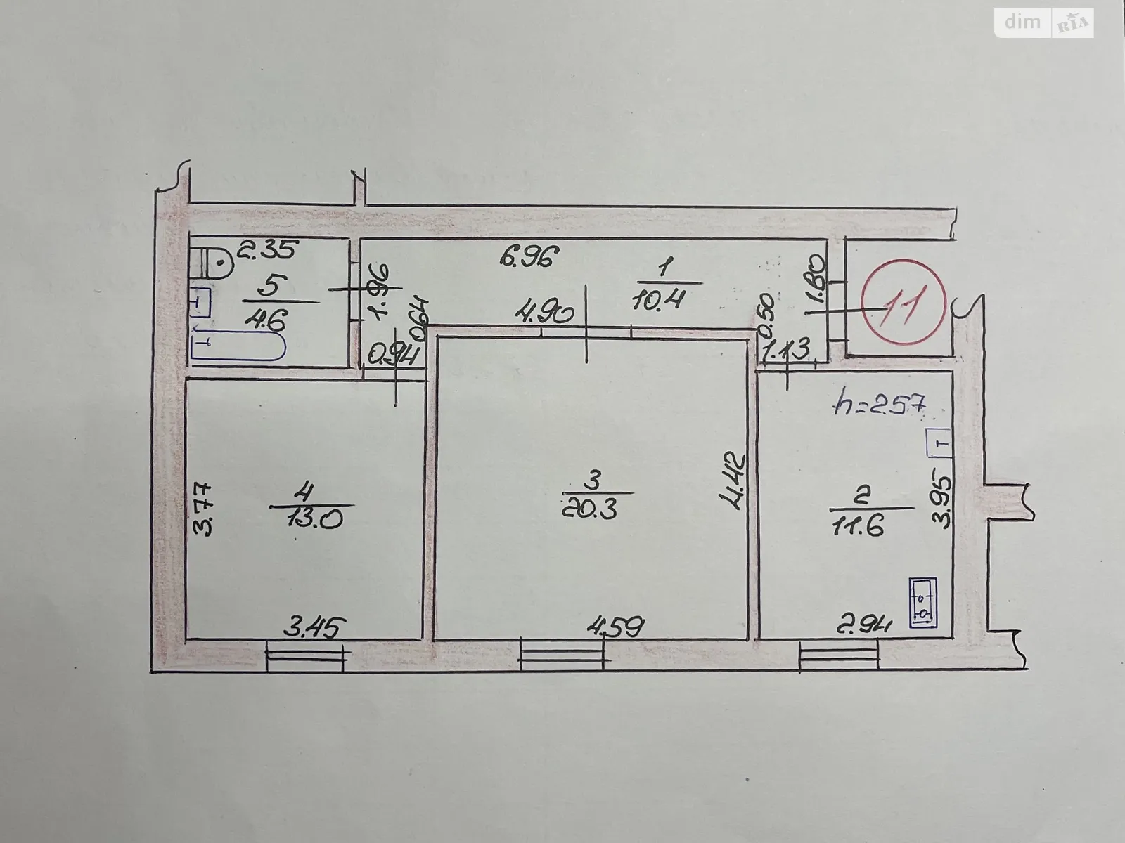 Продается 2-комнатная квартира 59.9 кв. м в, цена: 88000 $ - фото 1