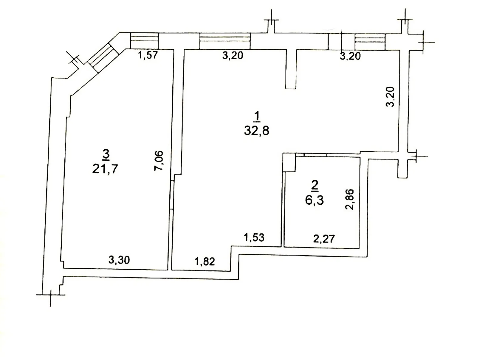 Продается помещения свободного назначения 60.8 кв. м в 24-этажном здании, цена: 42000 $ - фото 1