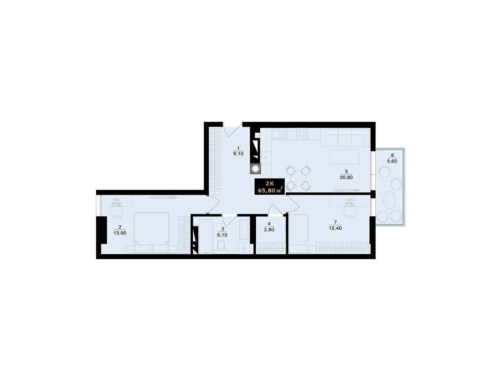 Продается 2-комнатная квартира 65.8 кв. м в Черновцах, ул. Олексы Алмазова(Кутузова), 4 - фото 1
