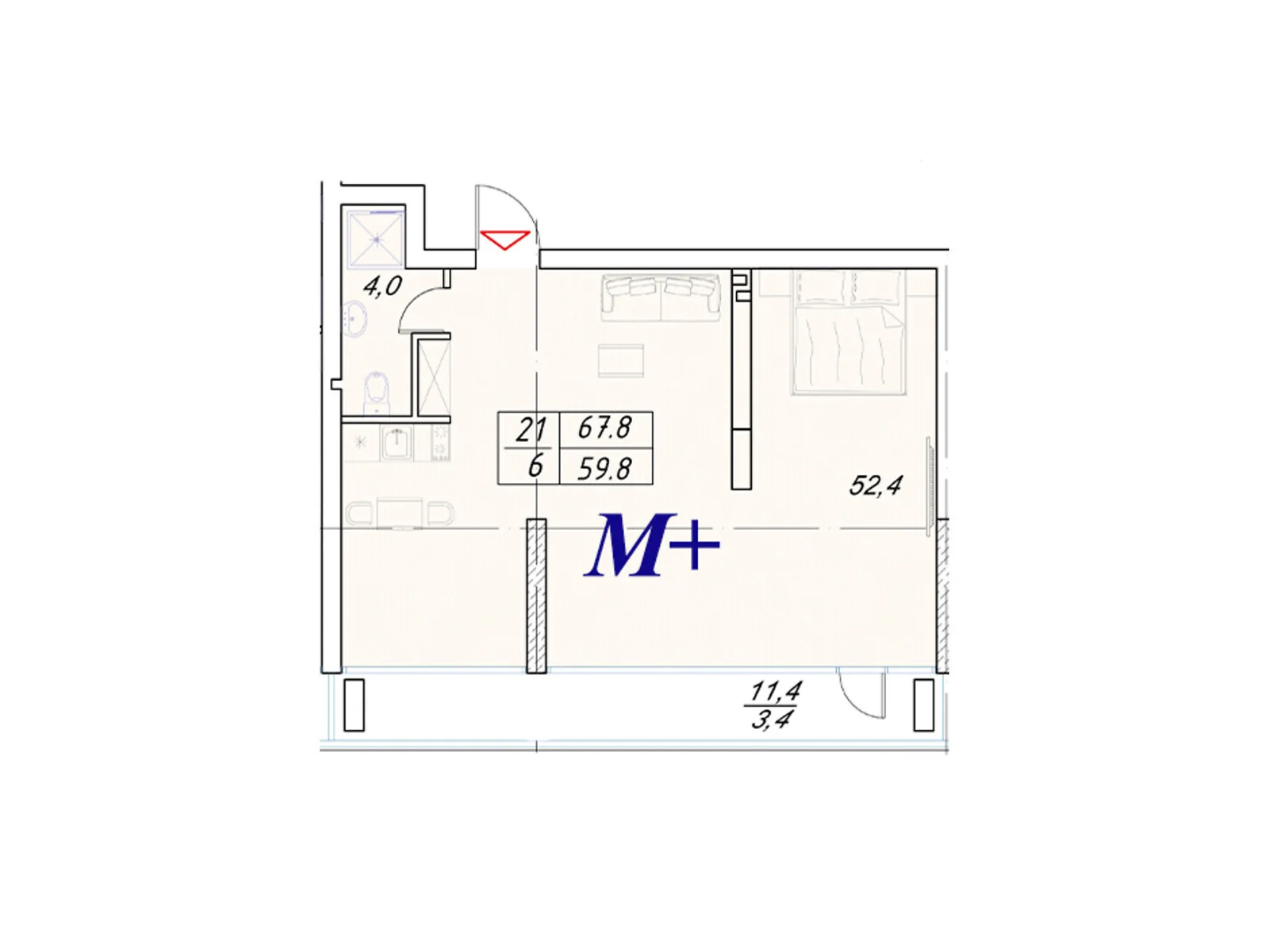 Продається 1-кімнатна квартира 67.8 кв. м у Чорноморську, вул. Набережна, 13Г - фото 1