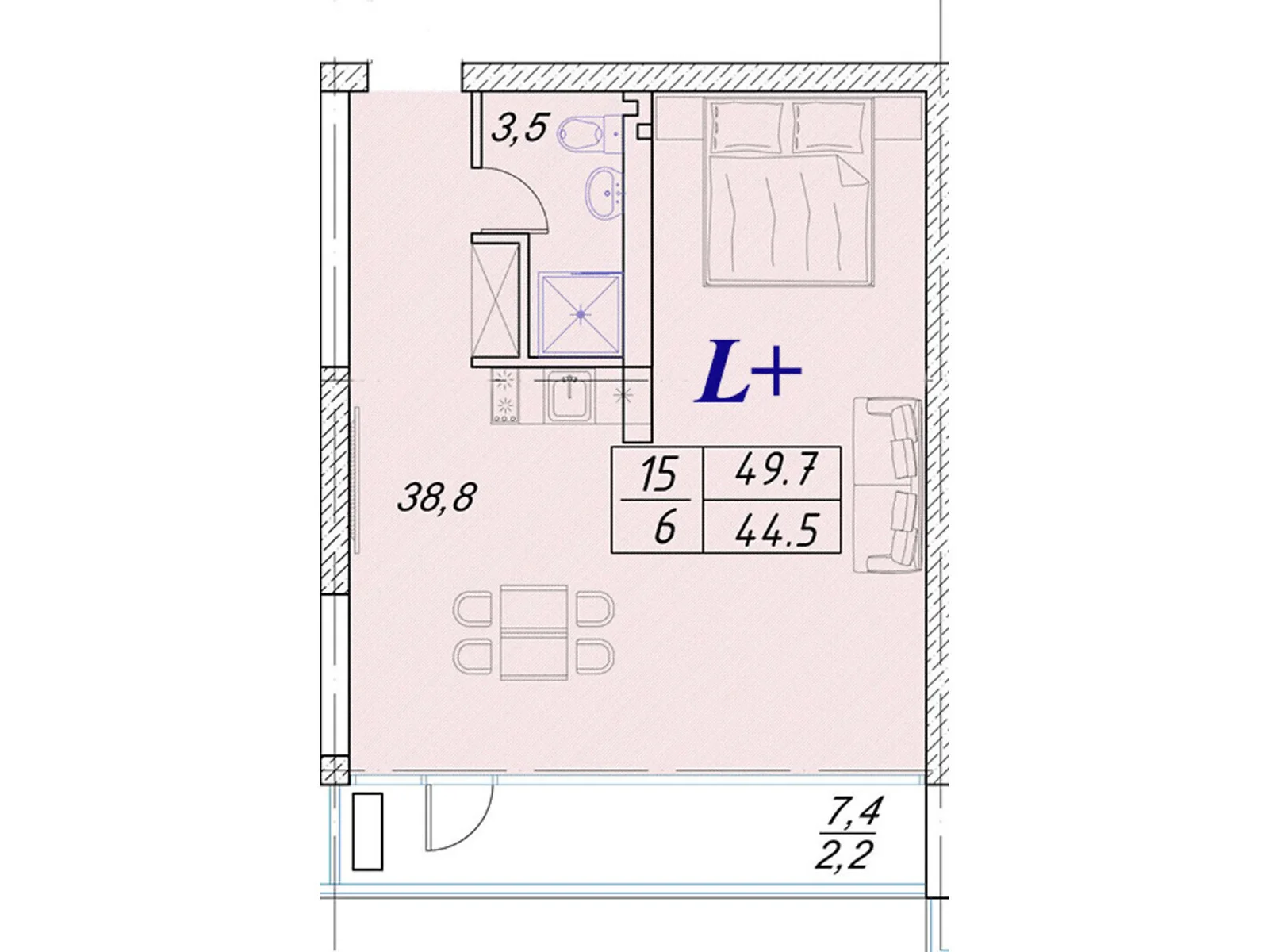 Продається 1-кімнатна квартира 49.7 кв. м у Чорноморську, вул. Набережна, 13Г - фото 1