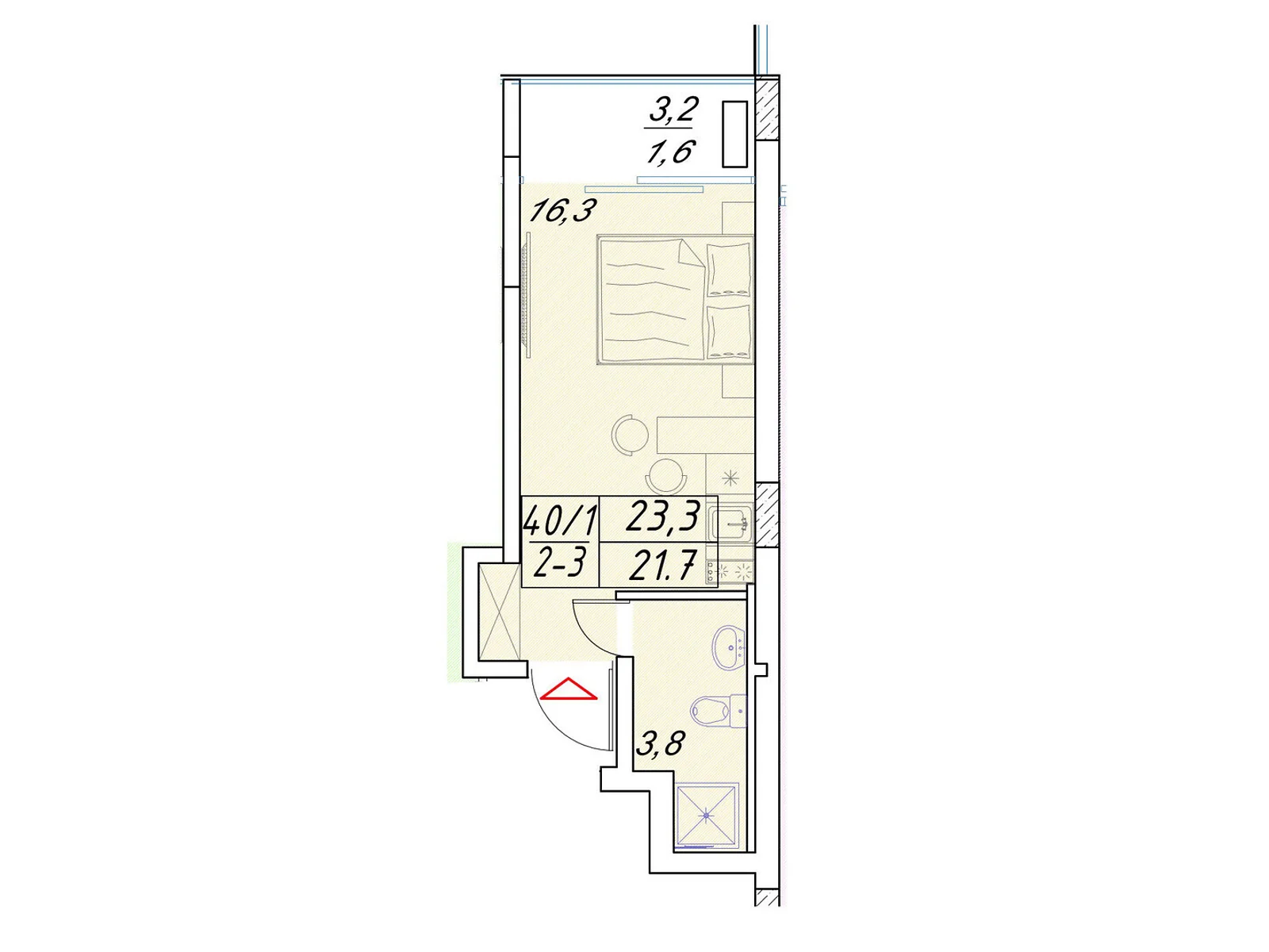 Продається 1-кімнатна квартира 23.3 кв. м у Чорноморську, вул. Набережна, 13Г - фото 1