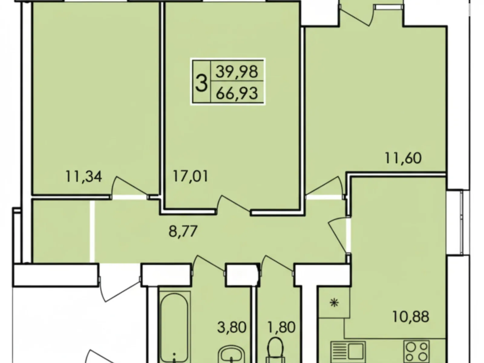 Продается 3-комнатная квартира 67 кв. м в Хмельницком, ул. Трудовая, 5/1А - фото 1