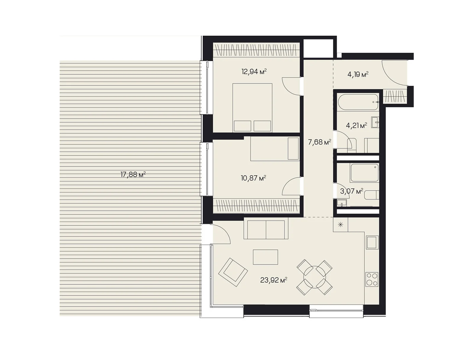 Продается 2-комнатная квартира 84.76 кв. м в Львове, ул. Пимоненко Николая, 9 - фото 1