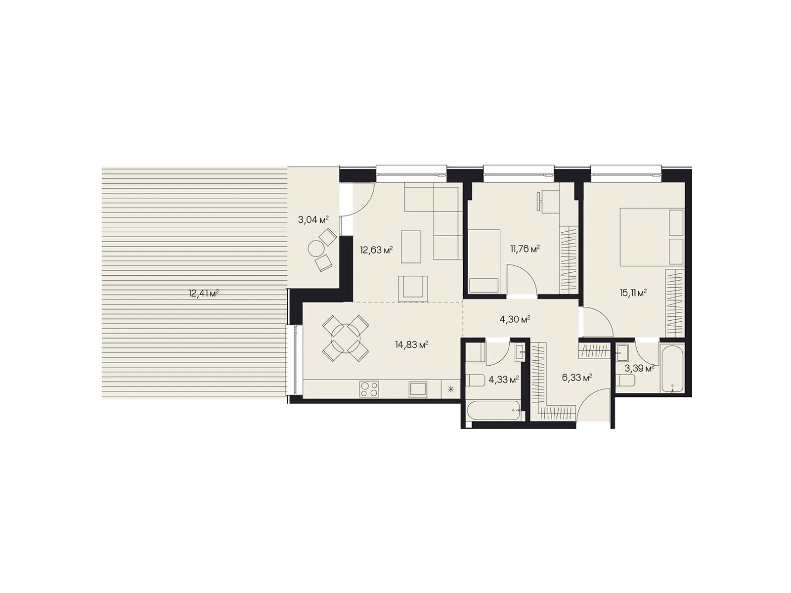 Продается 2-комнатная квартира 88.14 кв. м в Львове, ул. Пимоненко Николая, 9 - фото 1