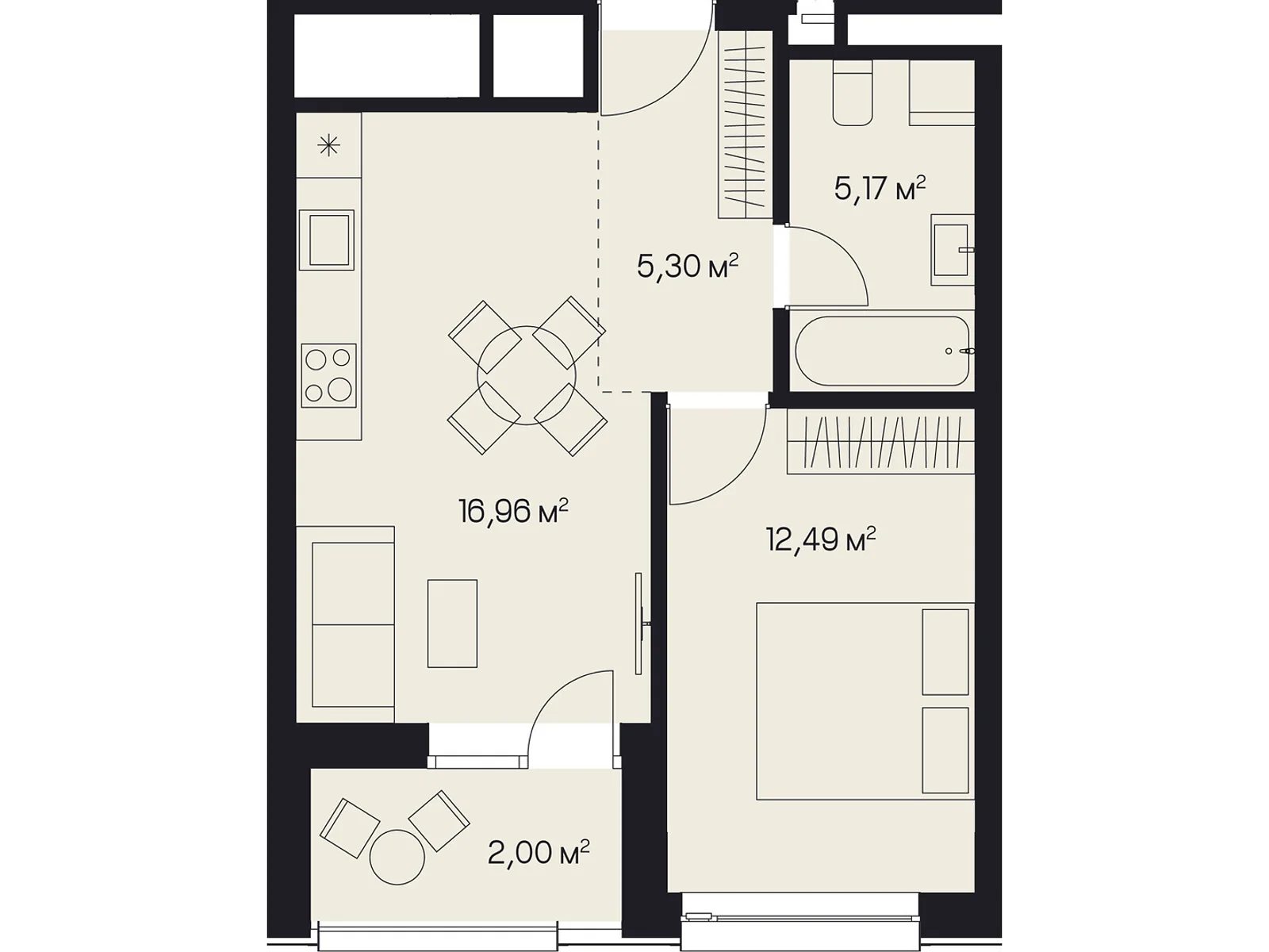 Продается 1-комнатная квартира 41.92 кв. м в Львове, ул. Пимоненко Николая, 9 - фото 1