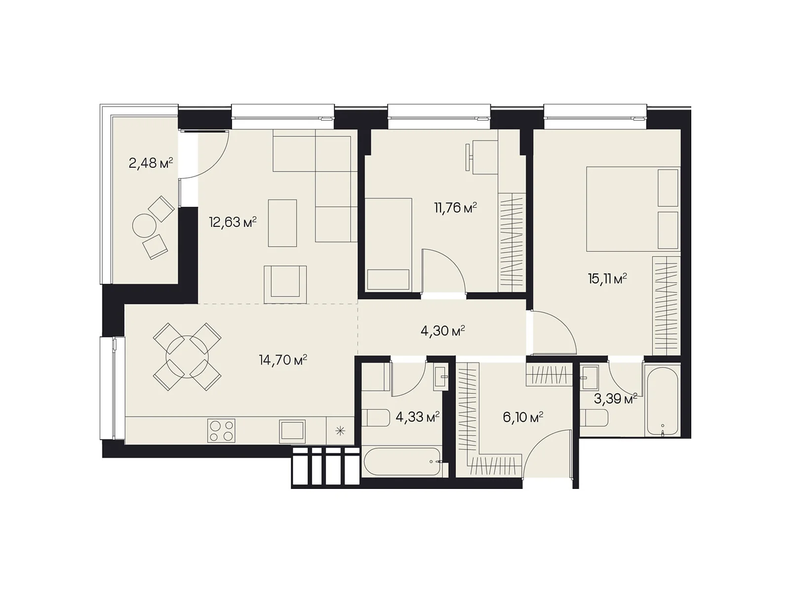 Продается 2-комнатная квартира 74.8 кв. м в Львове, ул. Пимоненко Николая, 9 - фото 1