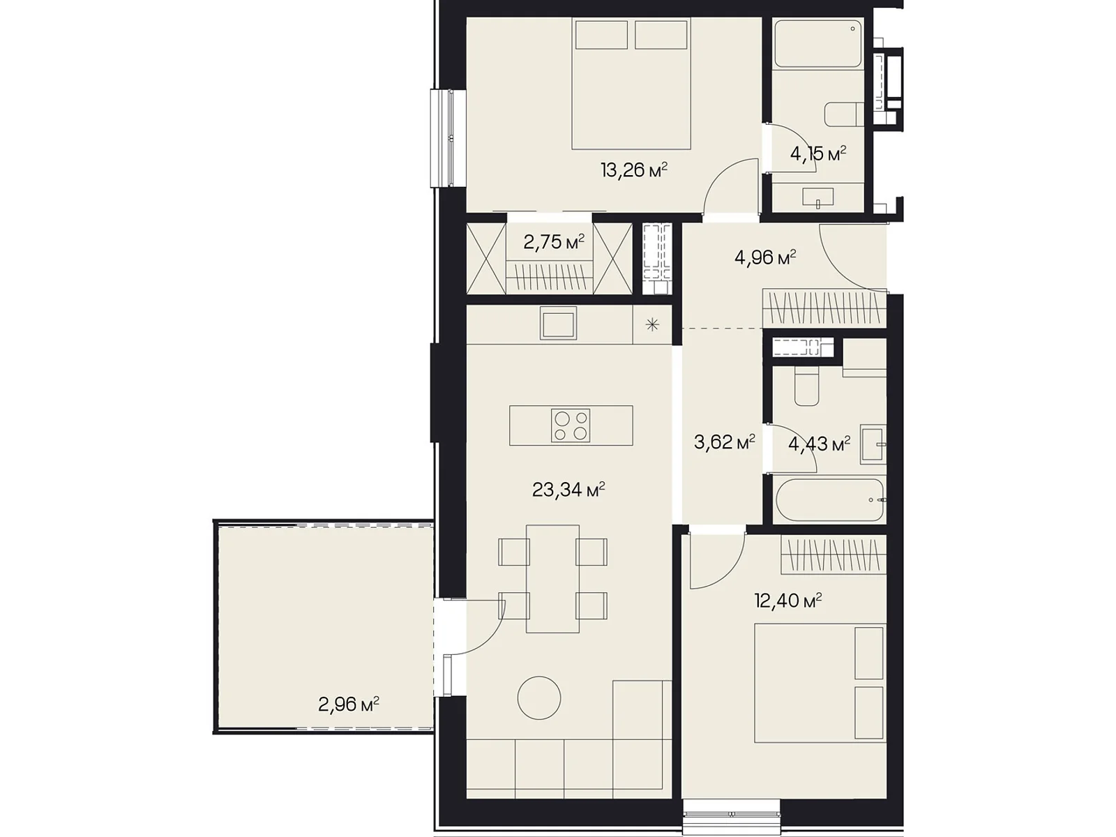 Продается 2-комнатная квартира 71.87 кв. м в Львове, ул. Пимоненко Николая, 9 - фото 1