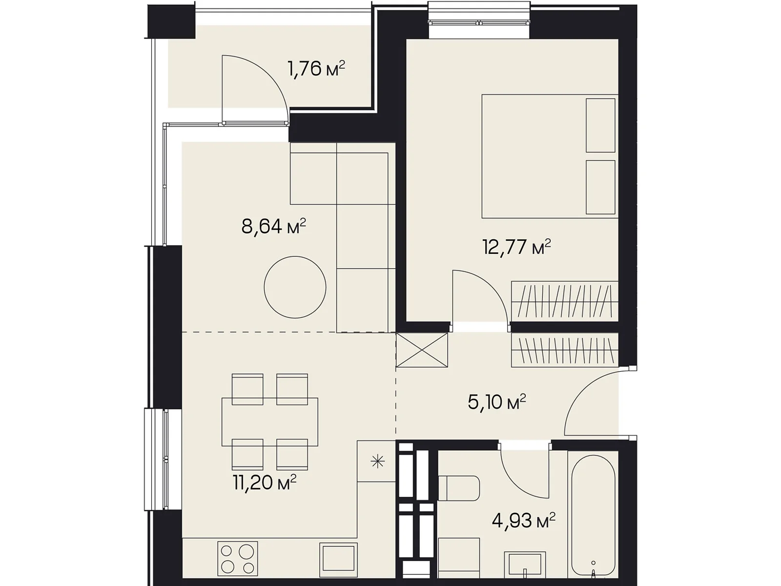 Продается 1-комнатная квартира 44.4 кв. м в Львове, ул. Пимоненко Николая, 9 - фото 1