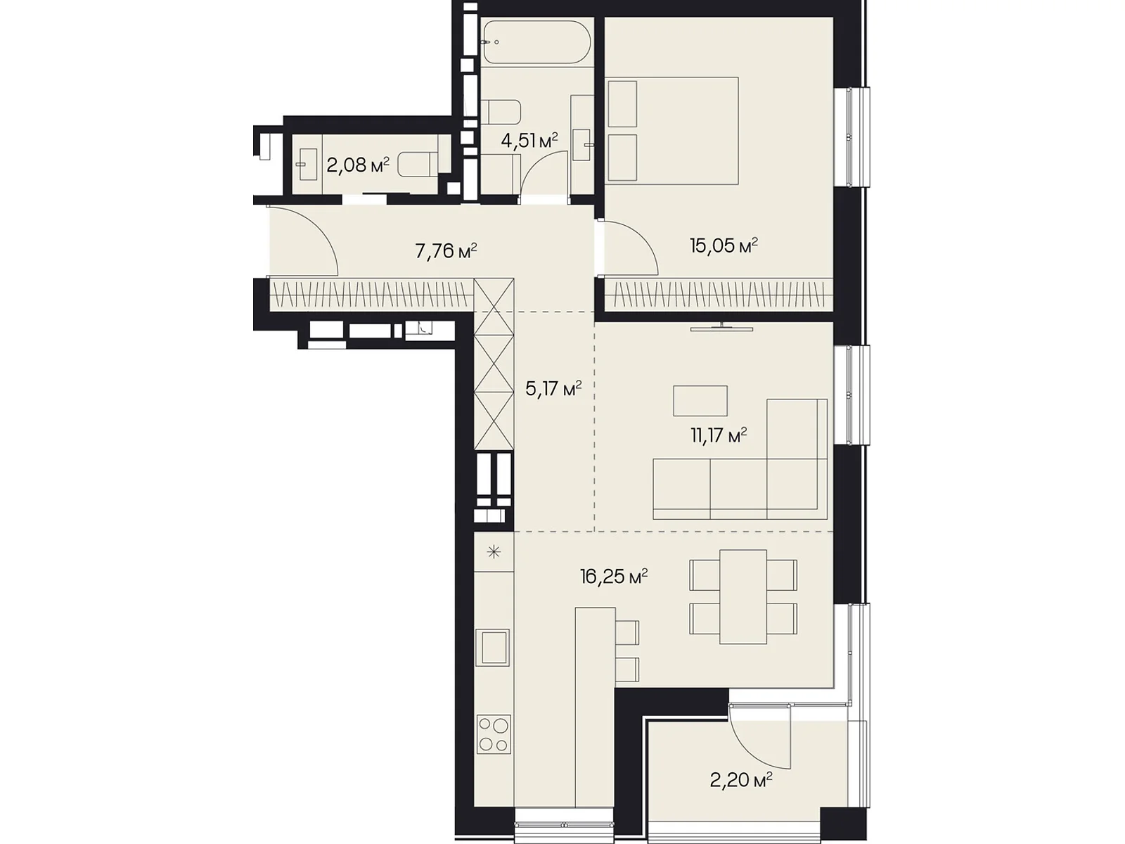 Продается 1-комнатная квартира 64.2 кв. м в Львове, ул. Пимоненко Николая, 9 - фото 1