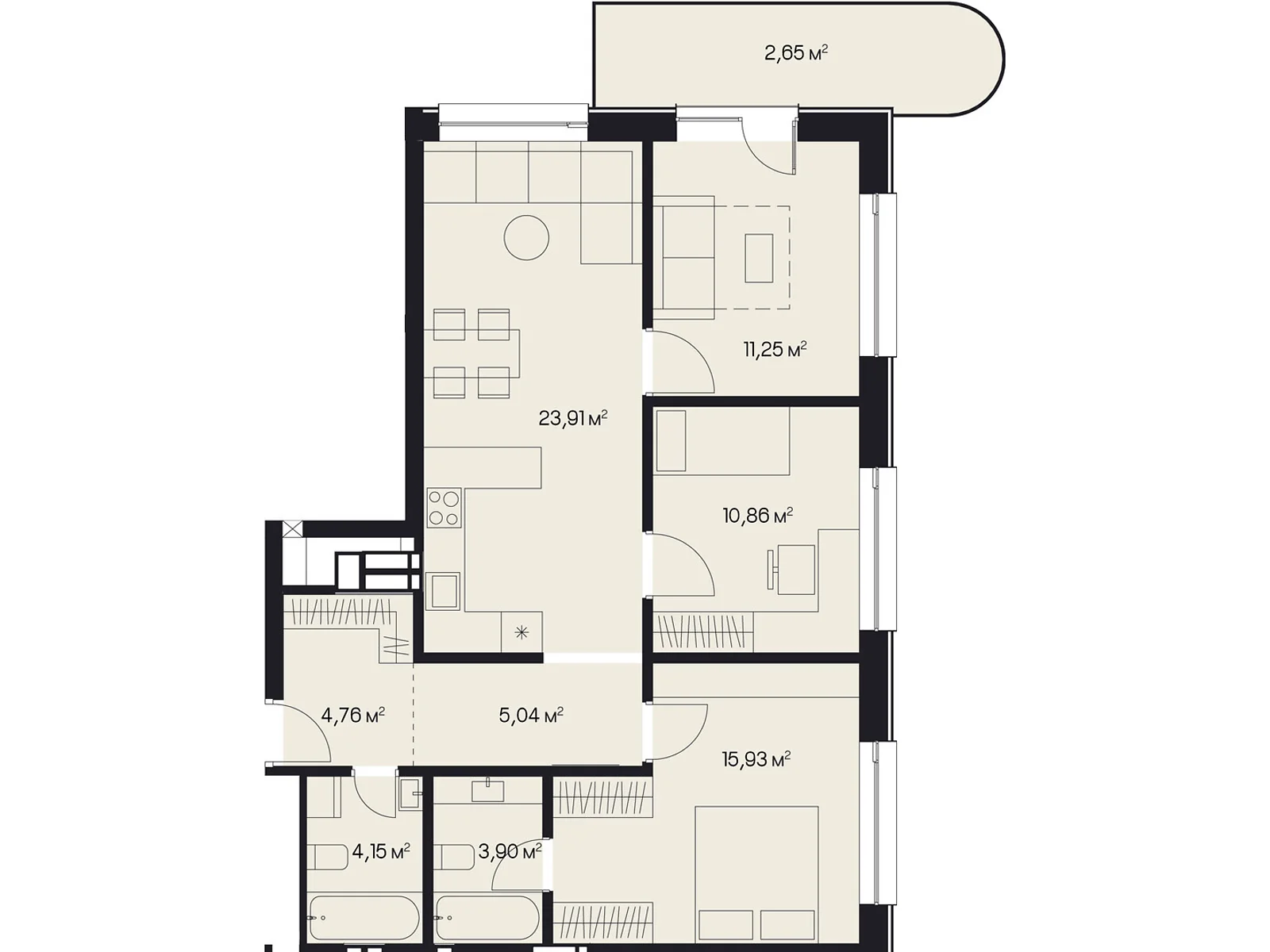 Продается 3-комнатная квартира 82.35 кв. м в Львове, ул. Пимоненко Николая, 9 - фото 1