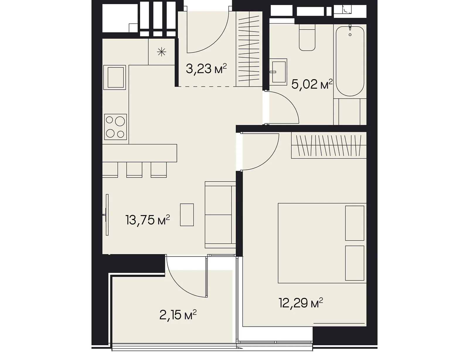 Продается 1-комнатная квартира 36.44 кв. м в Львове, ул. Пимоненко Николая, 9 - фото 1