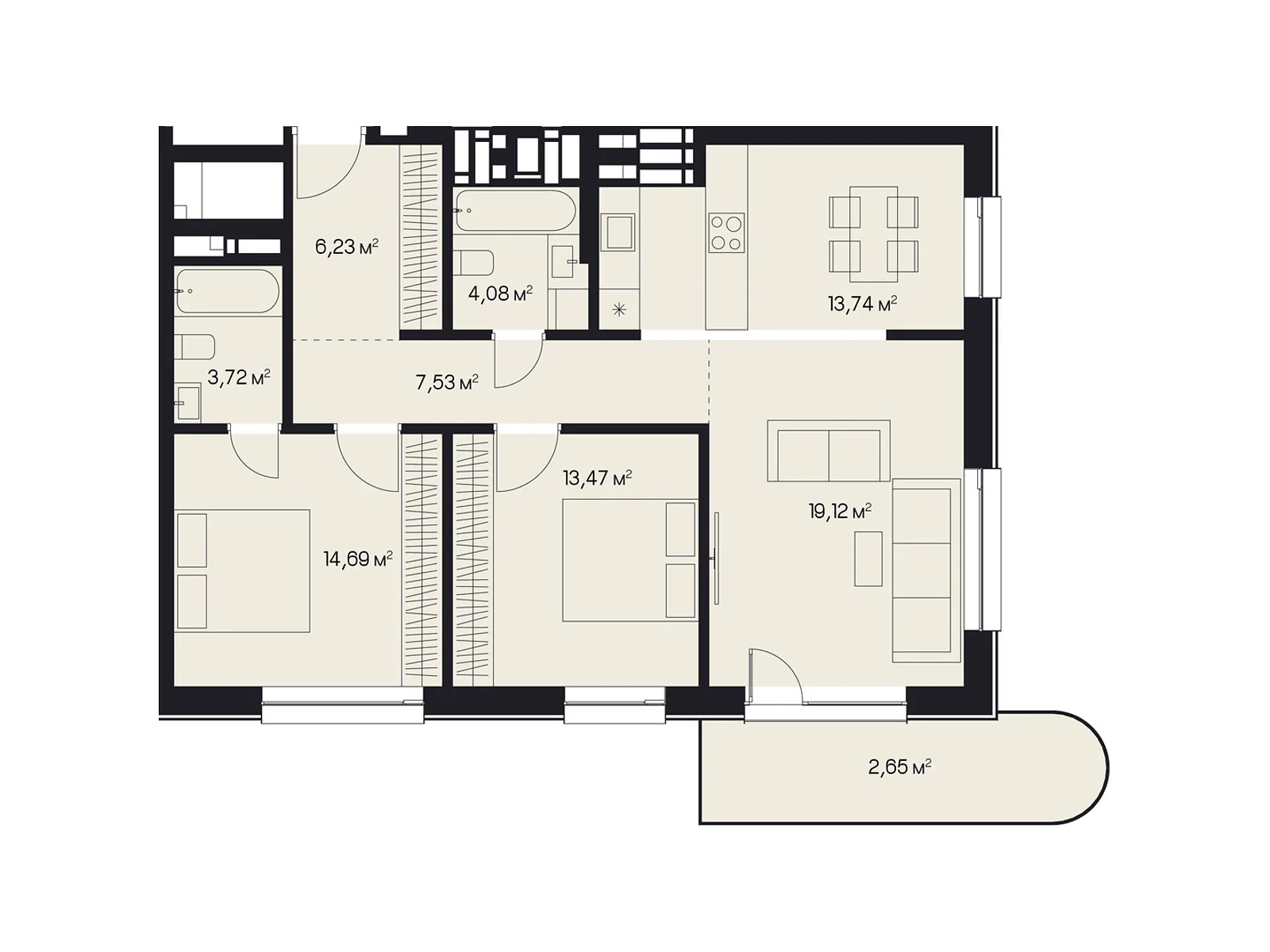 Продается 3-комнатная квартира 85.23 кв. м в Львове, ул. Пимоненко Николая, 9 - фото 1