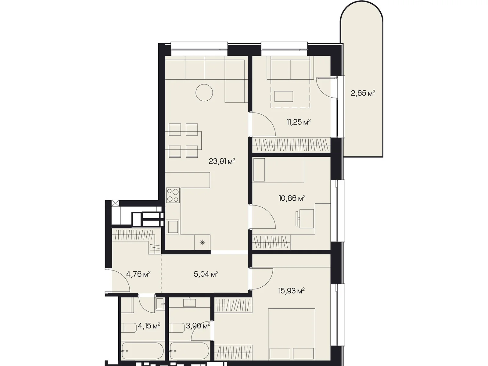 Продается 3-комнатная квартира 82.35 кв. м в Львове, ул. Пимоненко Николая, 9 - фото 1