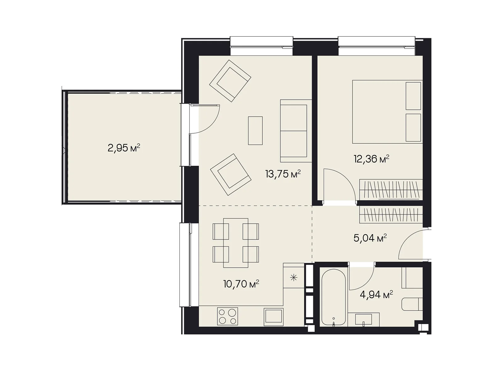 Продается 1-комнатная квартира 49.75 кв. м в Львове, ул. Пимоненко Николая, 9 - фото 1