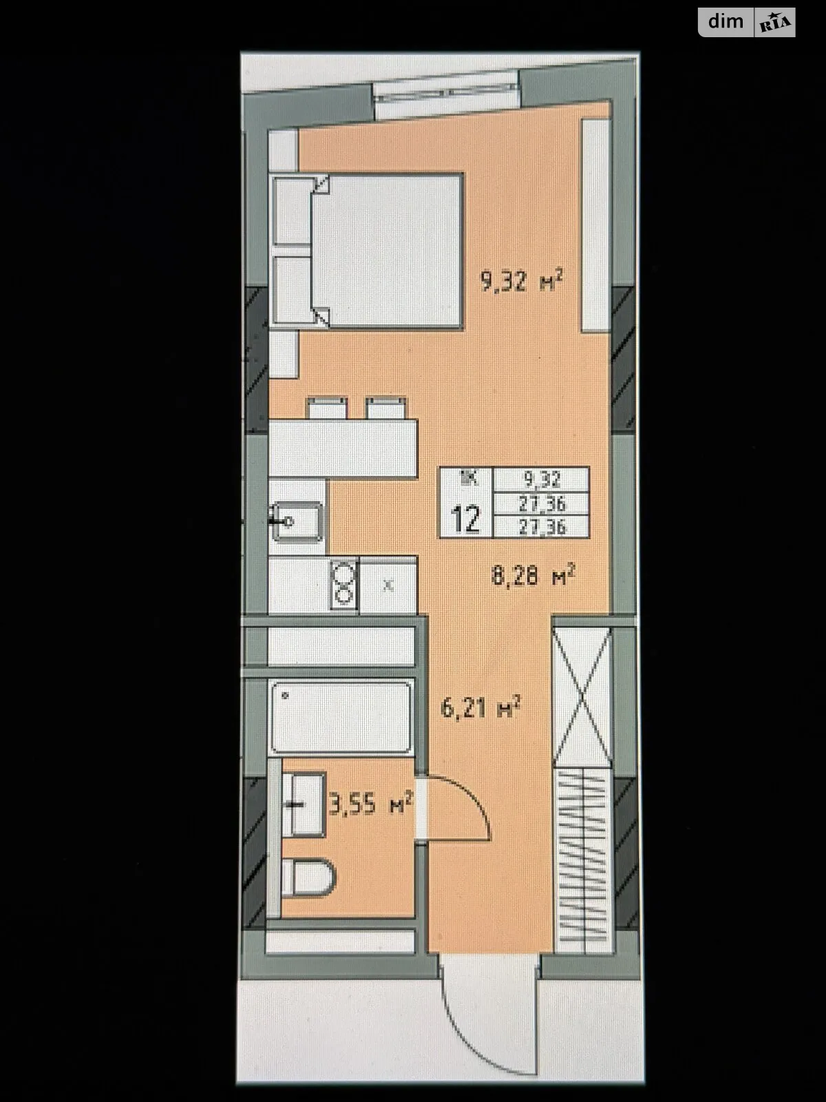 Продается 1-комнатная квартира 27.36 кв. м в Львове, ул. Трускавецкая, 48 - фото 1