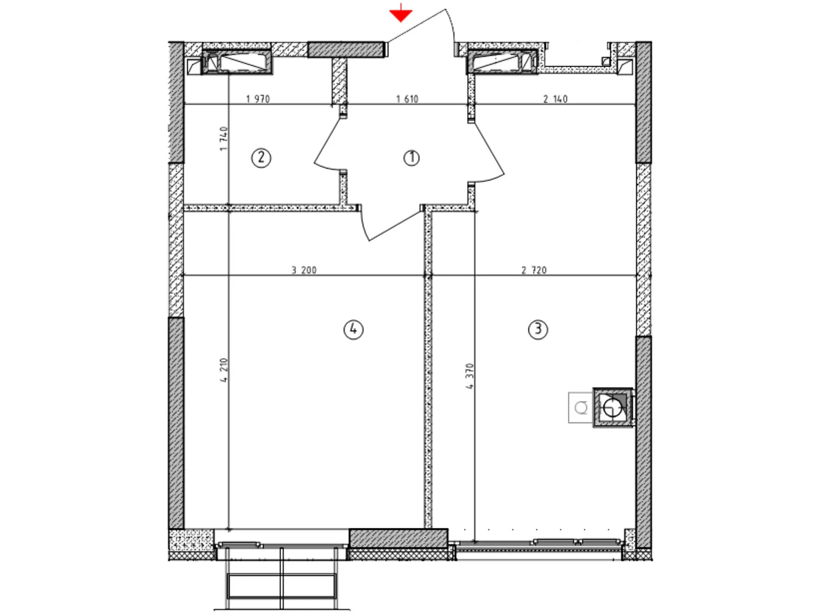 Продается 1-комнатная квартира 35.7 кв. м в Гатном, ул. Киевская(Карпа Валовня), 1 - фото 1