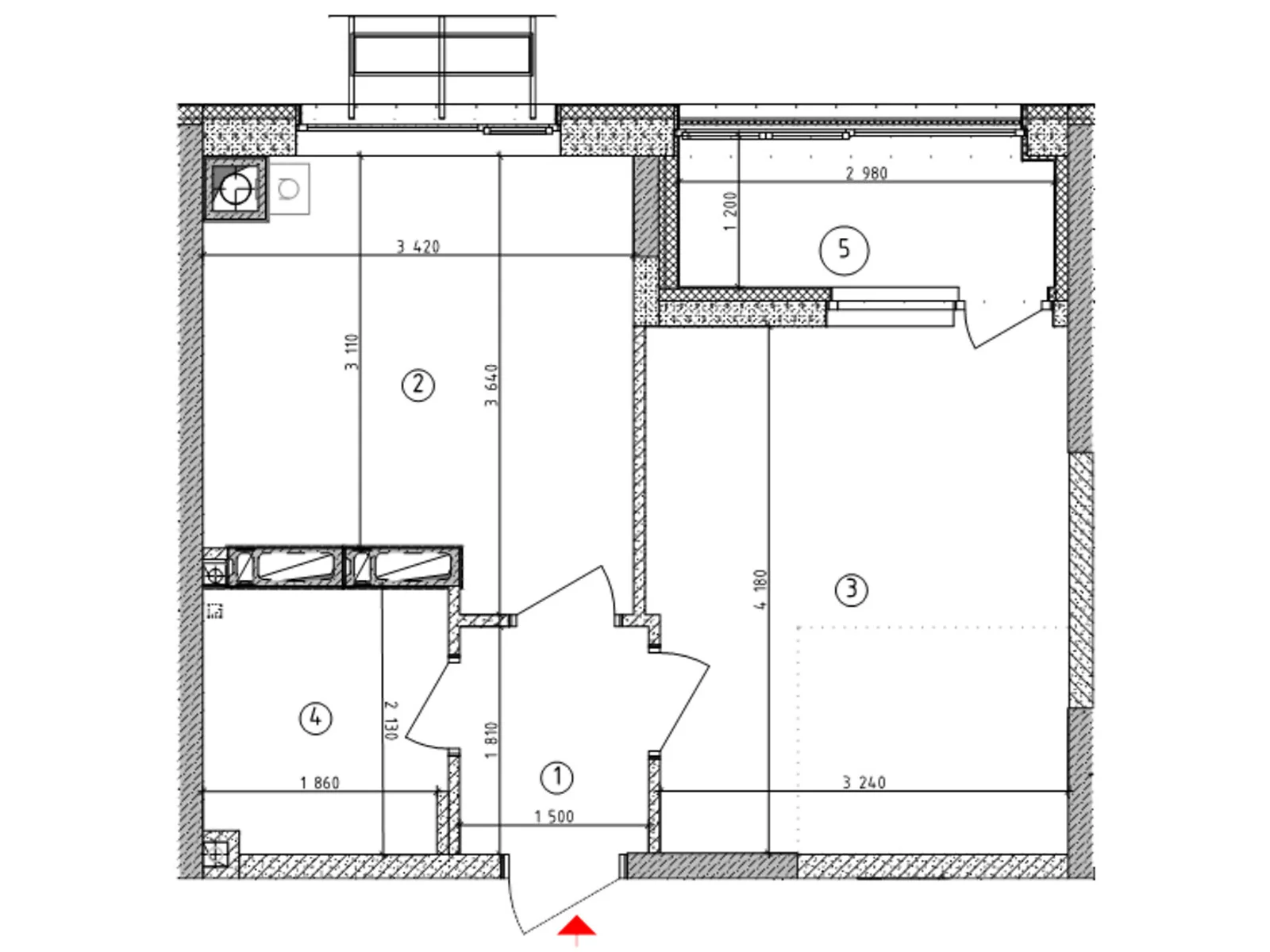 Продается 1-комнатная квартира 35.1 кв. м в Гатном, ул. Киевская(Карпа Валовня), 1 - фото 1