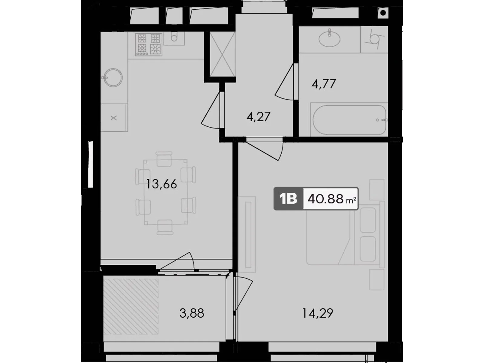 Продается 1-комнатная квартира 40.88 кв. м в Черкассах, ул. Героев Днепра - фото 1