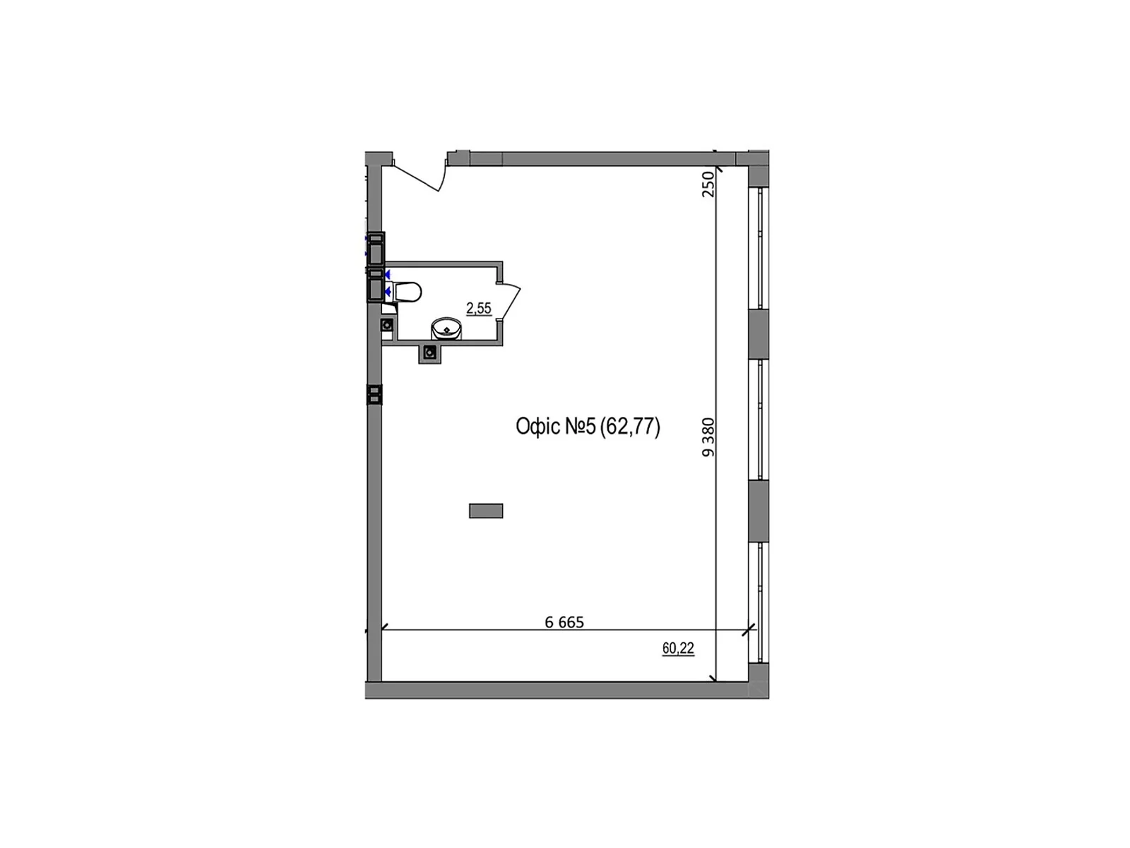 Продається офіс 62.8 кв. м в бізнес-центрі, цена: 62172 $ - фото 1