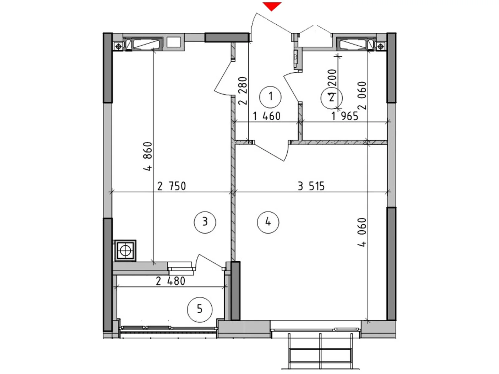 Продається 1-кімнатна квартира 37.8 кв. м у Гатне, вул. Київська(Карпа Валовня), 1 - фото 1