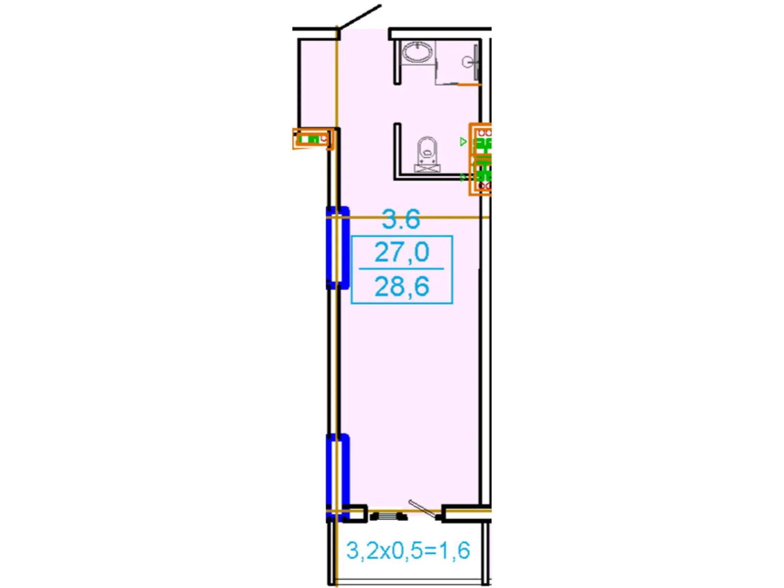 Продається 1-кімнатна квартира 28.6 кв. м у Одесі, вул. Генуезька, 1Ж - фото 1