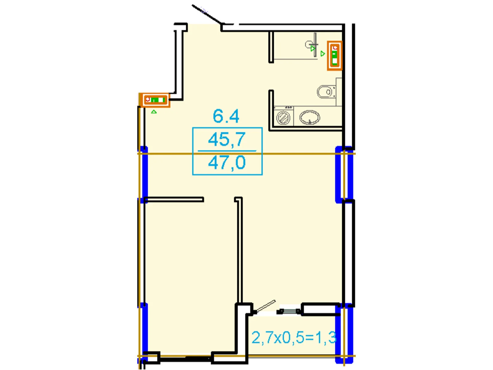 Продается 1-комнатная квартира 47 кв. м в Одессе, ул. Генуэзская, 1Ж - фото 1