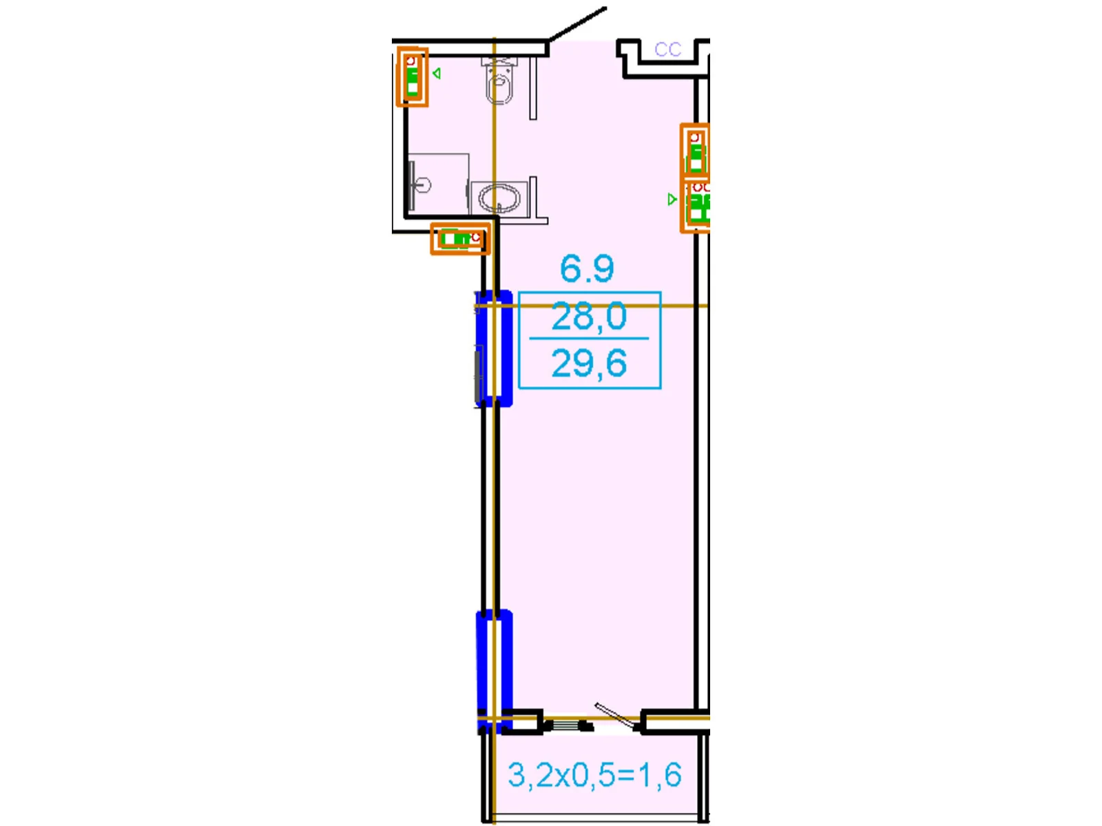 Продається 1-кімнатна квартира 29.6 кв. м у Одесі, вул. Генуезька, 1Ж - фото 1
