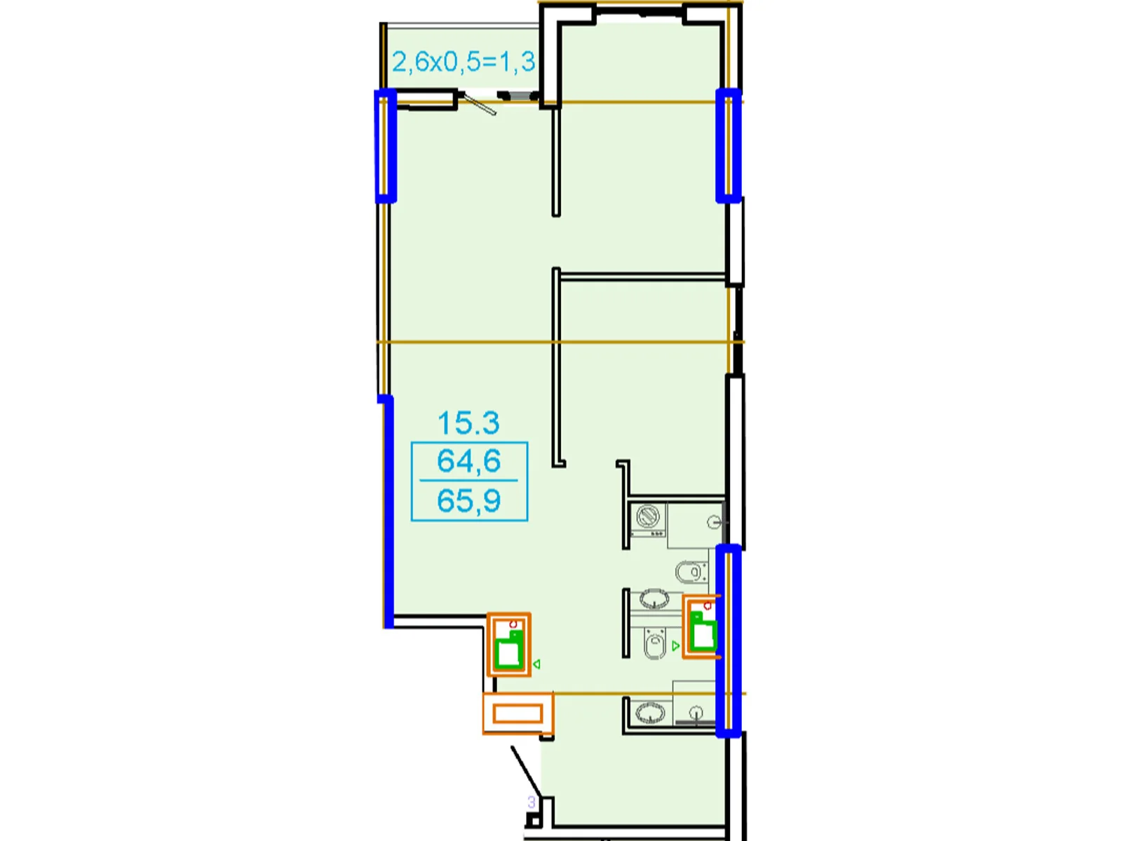 Продается 2-комнатная квартира 65.9 кв. м в Одессе, ул. Генуэзская, 1Ж - фото 1