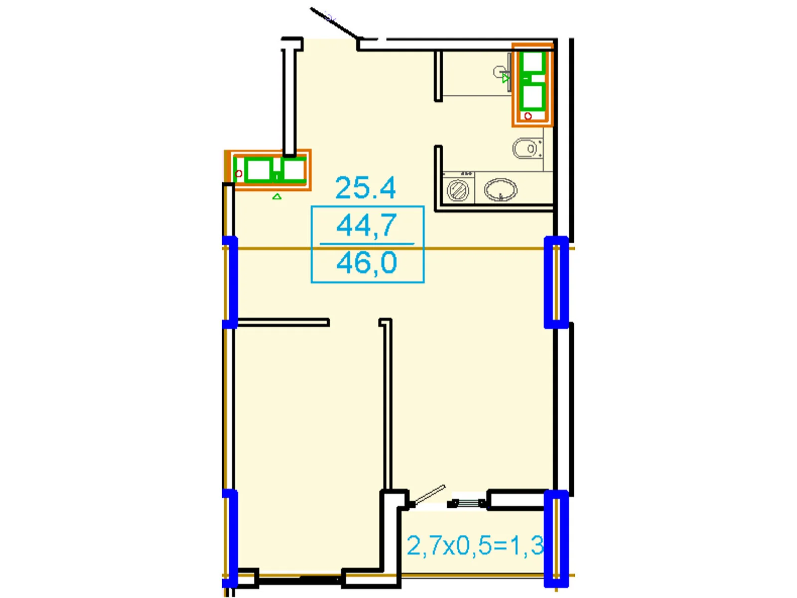 Продается 1-комнатная квартира 46 кв. м в Одессе, ул. Генуэзская, 1Ж - фото 1
